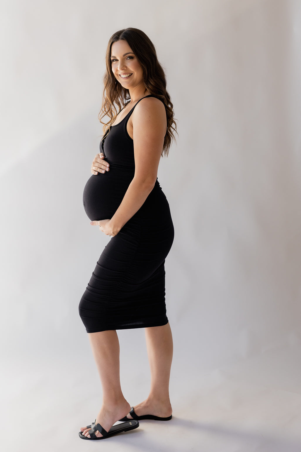 Elegant Nursing-Friendly Maternity Dress with Built-In Bra | Elle Signature Dress
