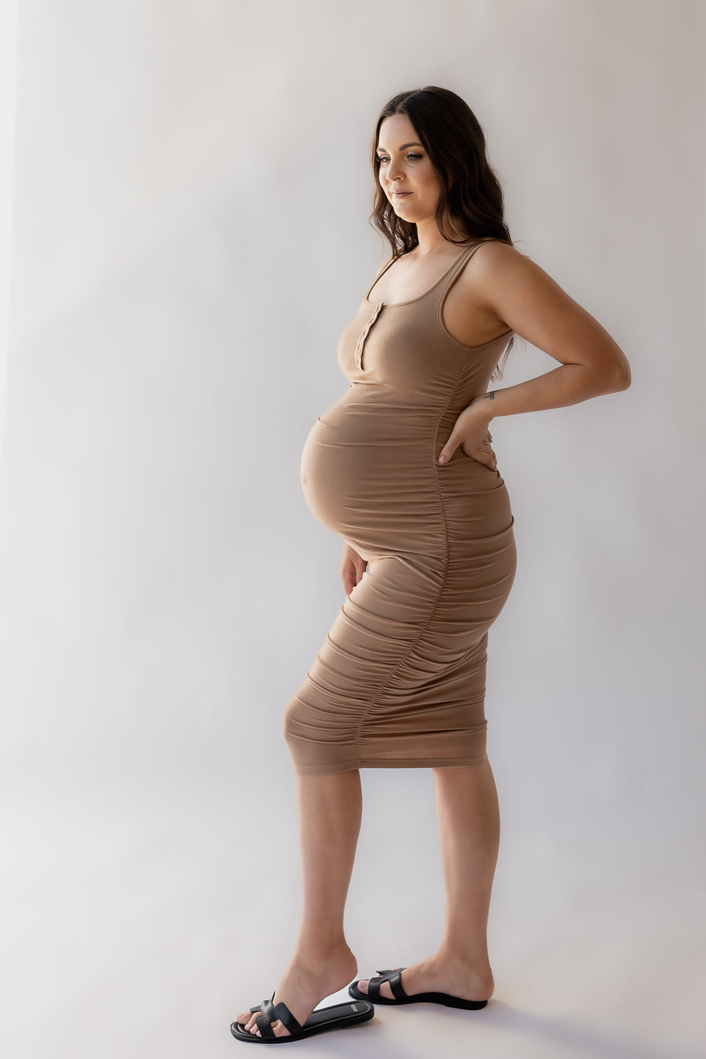 Elegant Nursing-Friendly Maternity Dress with Built-In Bra | Elle Signature Dress